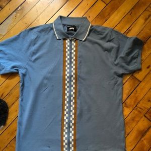 Stussy zip up polo